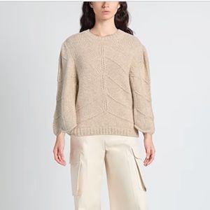 NEW &Merci Long Sleeve Knit Crewneck Sweater in Cream Large